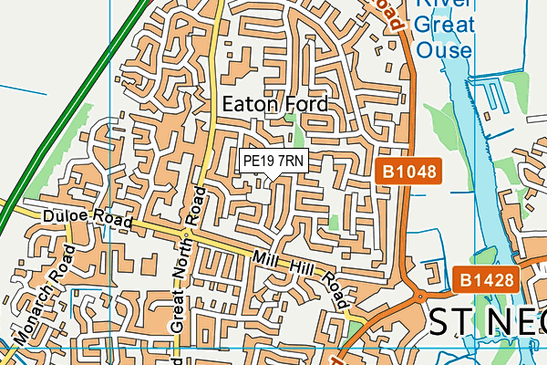 PE19 7RN map - OS VectorMap District (Ordnance Survey)