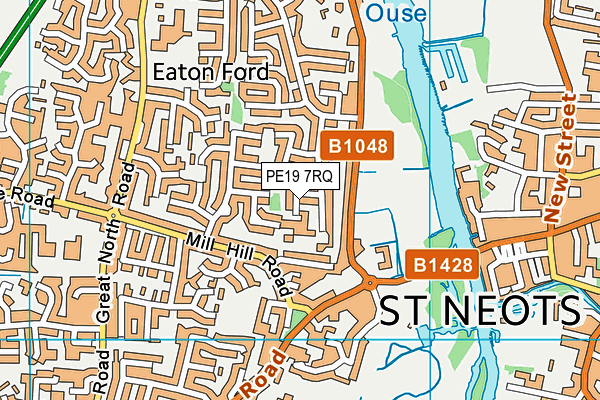PE19 7RQ map - OS VectorMap District (Ordnance Survey)