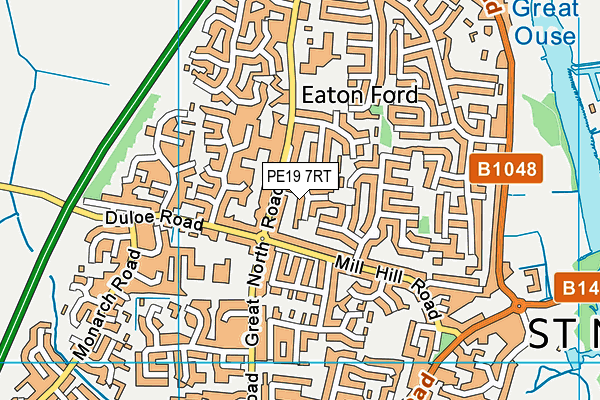 PE19 7RT map - OS VectorMap District (Ordnance Survey)
