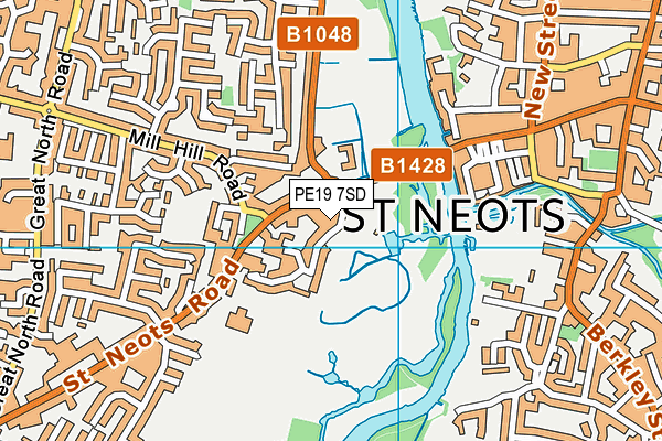 PE19 7SD map - OS VectorMap District (Ordnance Survey)