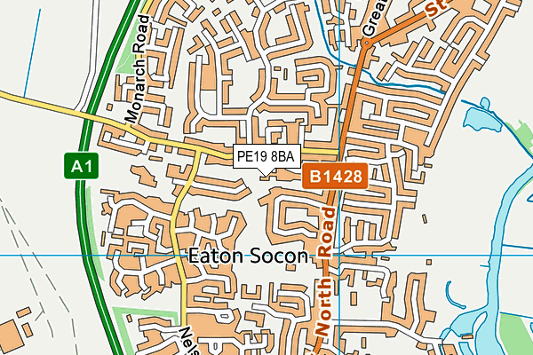 PE19 8BA map - OS VectorMap District (Ordnance Survey)