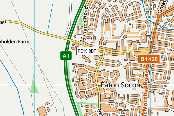 Bushmead Primary School map (PE19 8BT) - OS VectorMap District (Ordnance Survey)