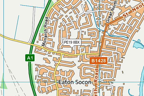 PE19 8BX map - OS VectorMap District (Ordnance Survey)