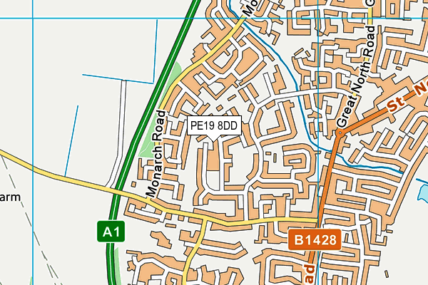 PE19 8DD map - OS VectorMap District (Ordnance Survey)