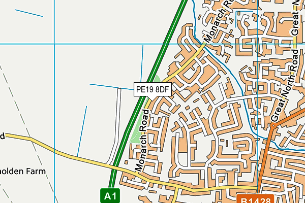 PE19 8DF map - OS VectorMap District (Ordnance Survey)