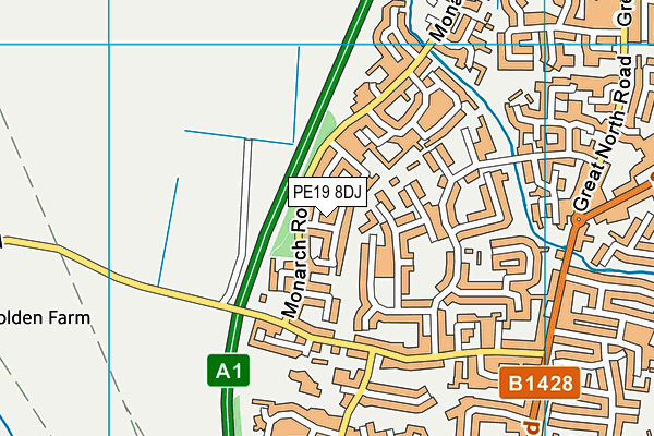 PE19 8DJ map - OS VectorMap District (Ordnance Survey)