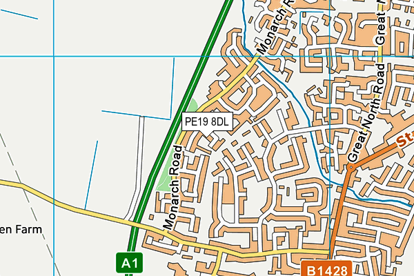 PE19 8DL map - OS VectorMap District (Ordnance Survey)