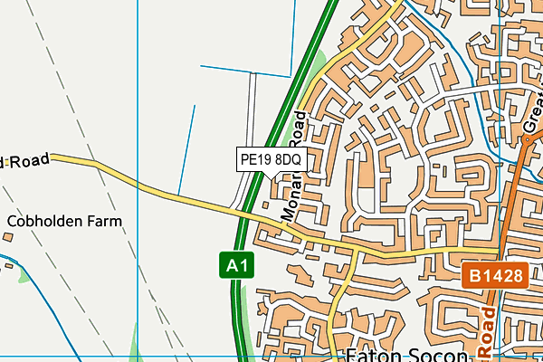 PE19 8DQ map - OS VectorMap District (Ordnance Survey)