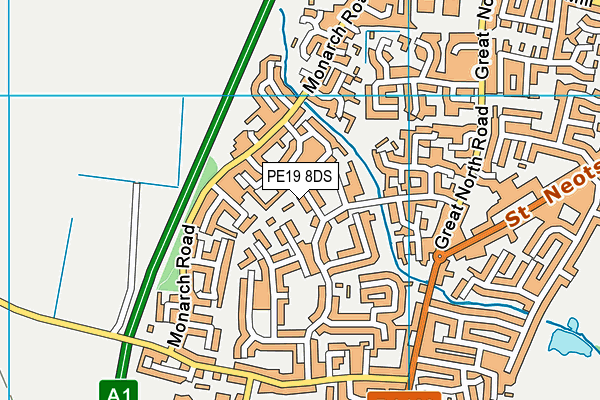 PE19 8DS map - OS VectorMap District (Ordnance Survey)