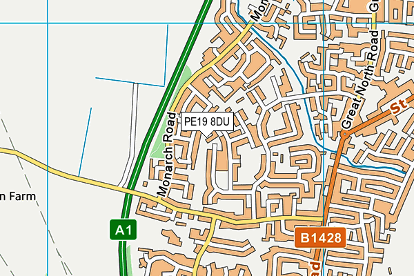 PE19 8DU map - OS VectorMap District (Ordnance Survey)