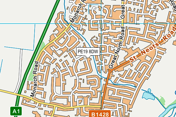 PE19 8DW map - OS VectorMap District (Ordnance Survey)