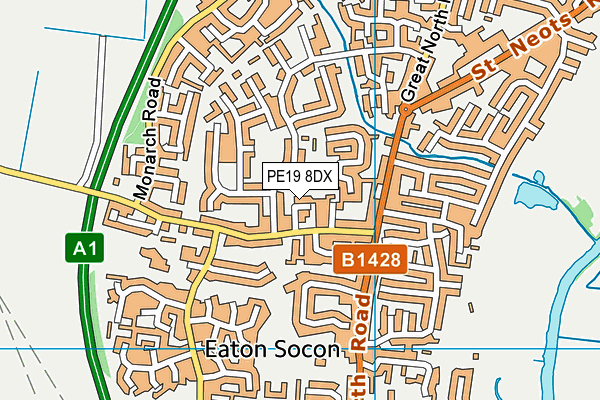 PE19 8DX map - OS VectorMap District (Ordnance Survey)