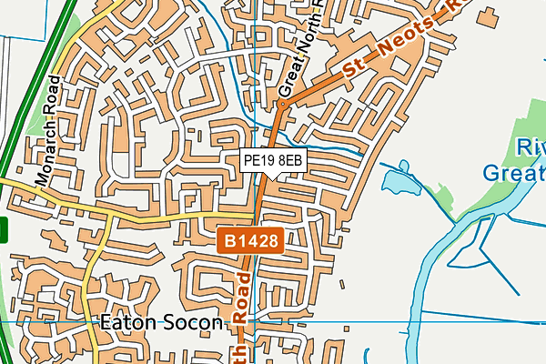 PE19 8EB map - OS VectorMap District (Ordnance Survey)