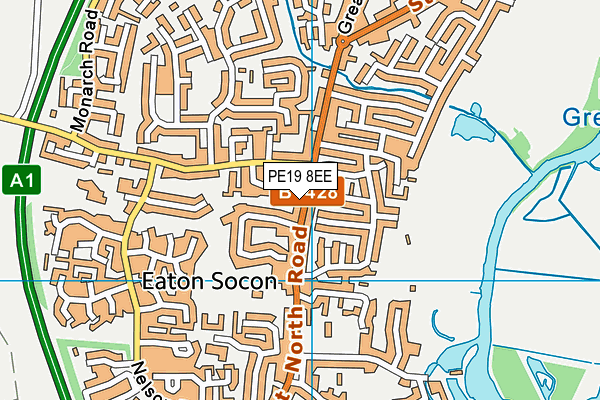 PE19 8EE map - OS VectorMap District (Ordnance Survey)