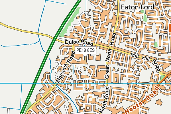 PE19 8ES map - OS VectorMap District (Ordnance Survey)