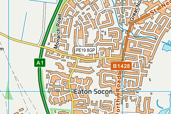 PE19 8GP map - OS VectorMap District (Ordnance Survey)
