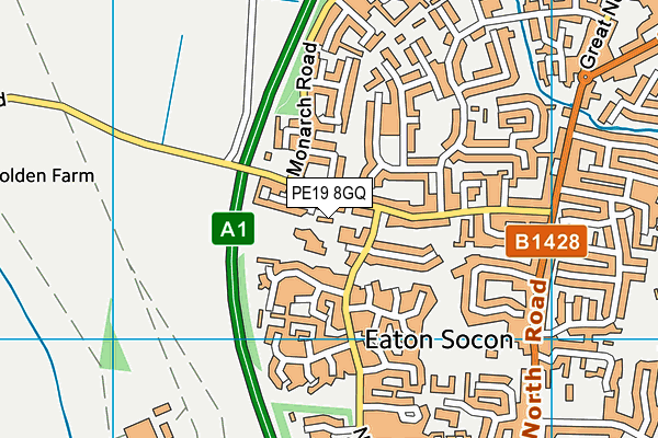 PE19 8GQ map - OS VectorMap District (Ordnance Survey)