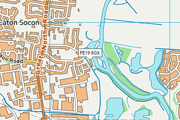 PE19 8GX map - OS VectorMap District (Ordnance Survey)