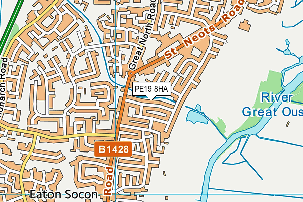 PE19 8HA map - OS VectorMap District (Ordnance Survey)