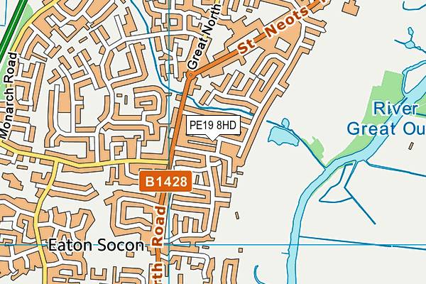 PE19 8HD map - OS VectorMap District (Ordnance Survey)