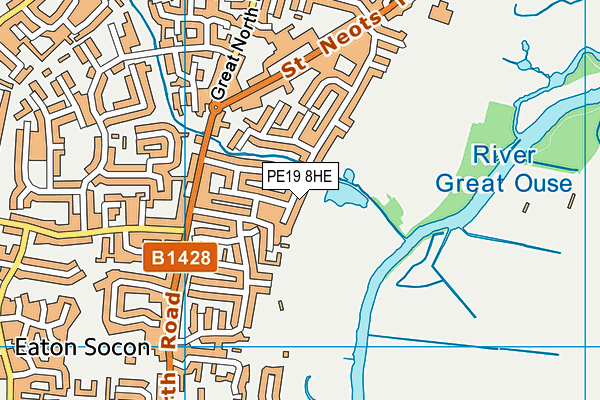 PE19 8HE map - OS VectorMap District (Ordnance Survey)