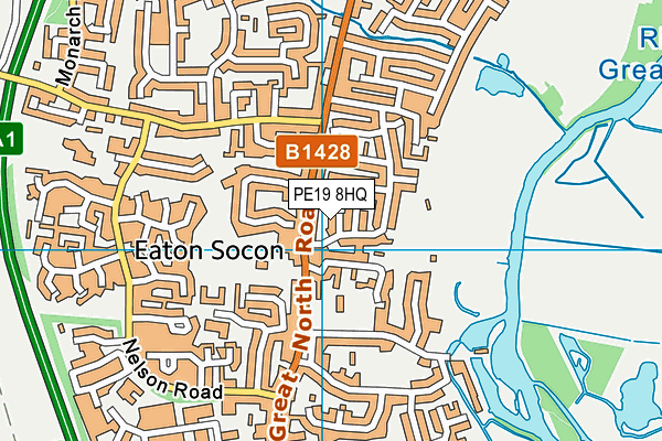 PE19 8HQ map - OS VectorMap District (Ordnance Survey)