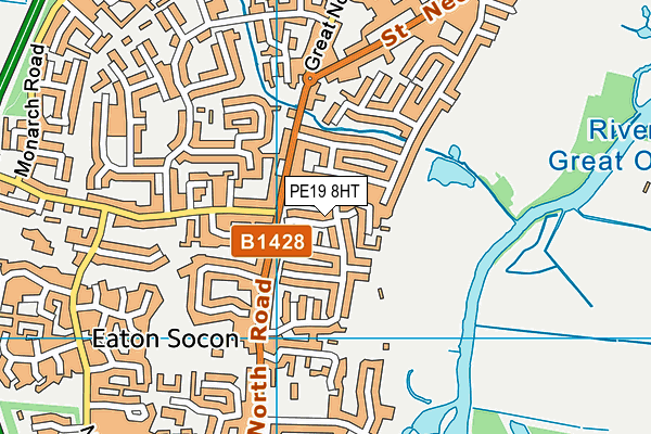 PE19 8HT map - OS VectorMap District (Ordnance Survey)