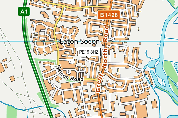 PE19 8HZ map - OS VectorMap District (Ordnance Survey)