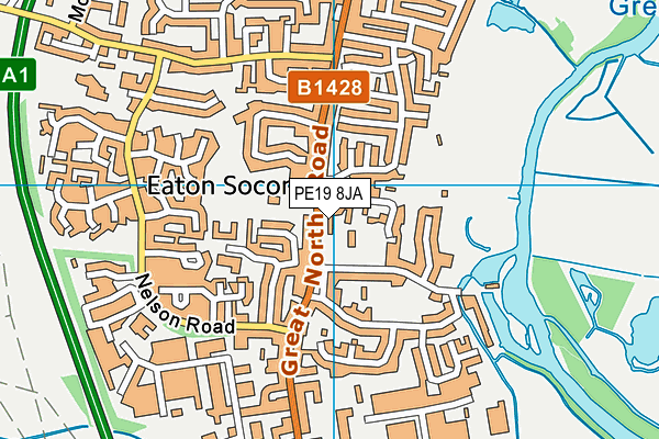 PE19 8JA map - OS VectorMap District (Ordnance Survey)
