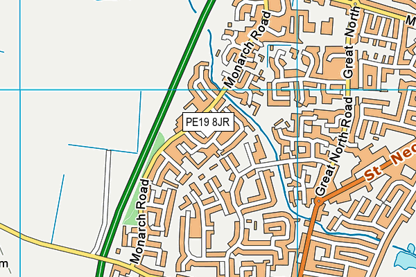 PE19 8JR map - OS VectorMap District (Ordnance Survey)