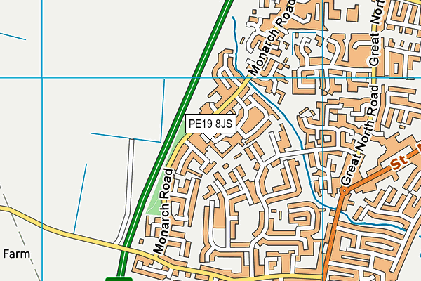 PE19 8JS map - OS VectorMap District (Ordnance Survey)