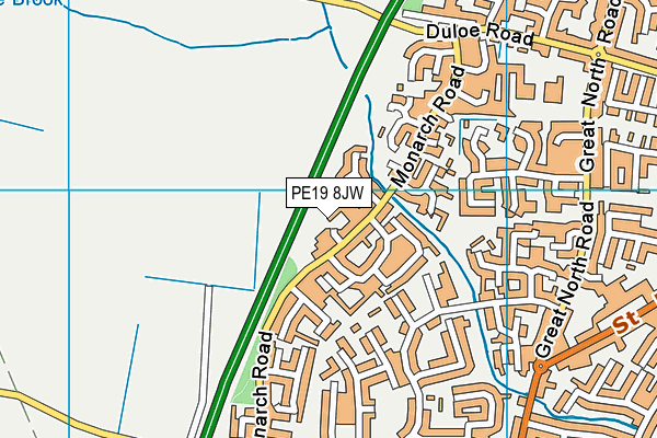 PE19 8JW map - OS VectorMap District (Ordnance Survey)