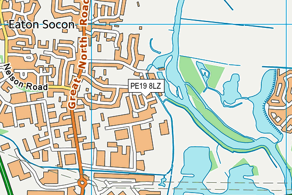 PE19 8LZ map - OS VectorMap District (Ordnance Survey)