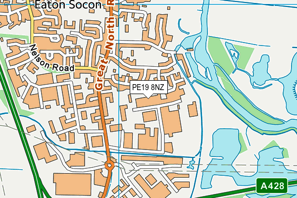 PE19 8NZ map - OS VectorMap District (Ordnance Survey)