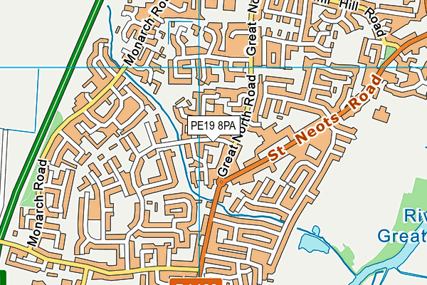 PE19 8PA map - OS VectorMap District (Ordnance Survey)