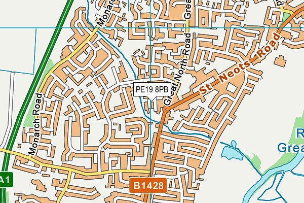 PE19 8PB map - OS VectorMap District (Ordnance Survey)