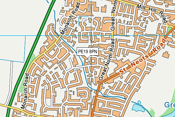 PE19 8PN map - OS VectorMap District (Ordnance Survey)