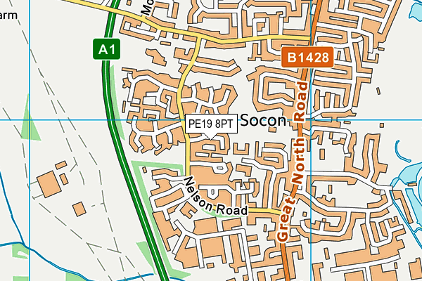 PE19 8PT map - OS VectorMap District (Ordnance Survey)