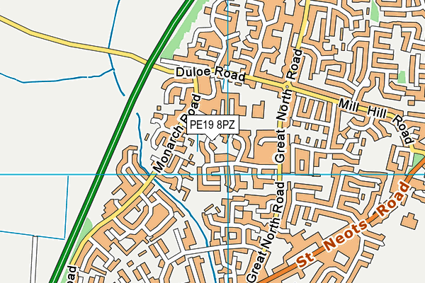 PE19 8PZ map - OS VectorMap District (Ordnance Survey)