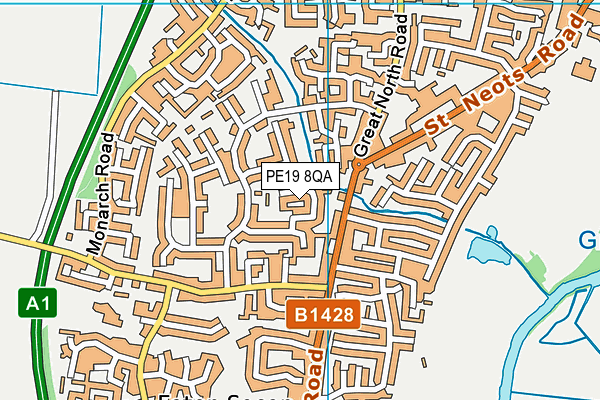 PE19 8QA map - OS VectorMap District (Ordnance Survey)