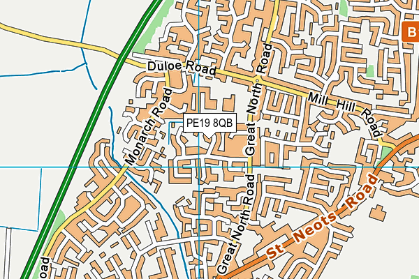 PE19 8QB map - OS VectorMap District (Ordnance Survey)