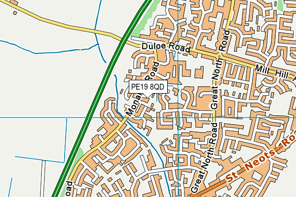 PE19 8QD map - OS VectorMap District (Ordnance Survey)