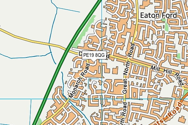 PE19 8QG map - OS VectorMap District (Ordnance Survey)