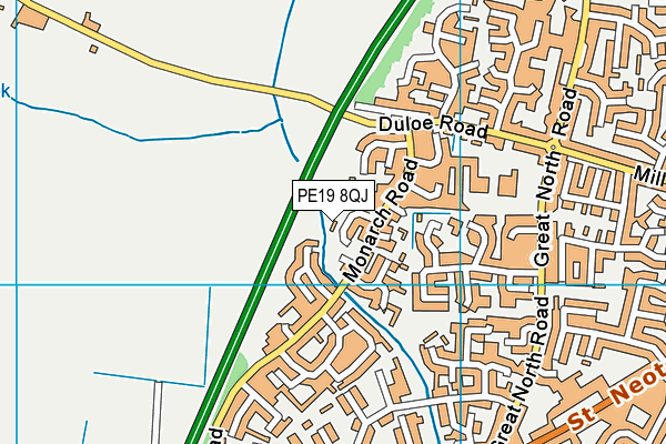 PE19 8QJ map - OS VectorMap District (Ordnance Survey)