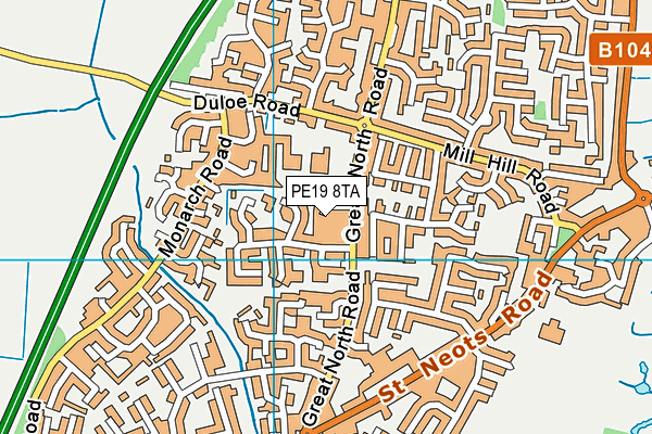 PE19 8TA map - OS VectorMap District (Ordnance Survey)