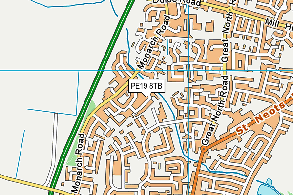 PE19 8TB map - OS VectorMap District (Ordnance Survey)