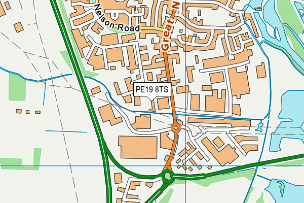 PE19 8TS map - OS VectorMap District (Ordnance Survey)