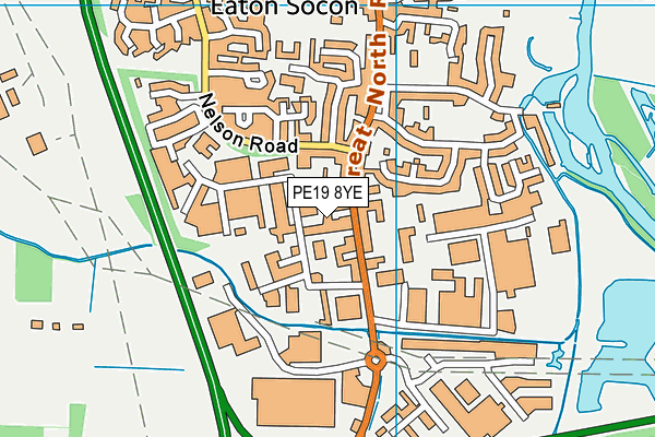 PE19 8YE map - OS VectorMap District (Ordnance Survey)