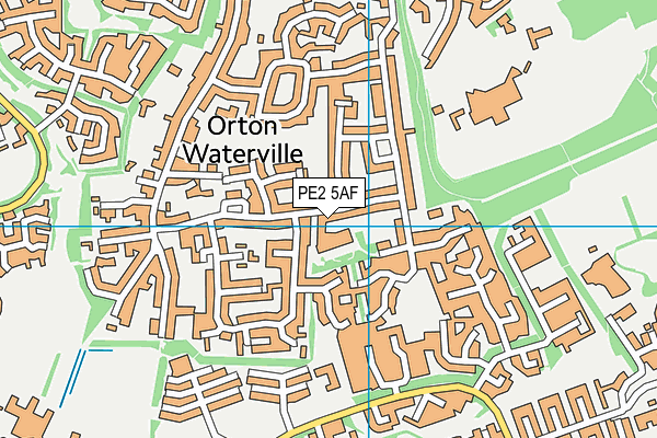 PE2 5AF map - OS VectorMap District (Ordnance Survey)