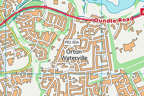 PE2 5DA map - OS VectorMap District (Ordnance Survey)